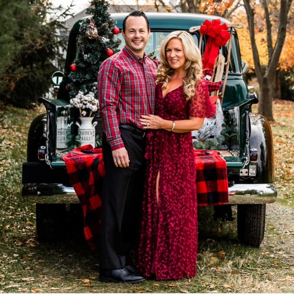 Baltic Born Marseille Embossed Maxi Dress in Cranberry - Picture 1 of 7